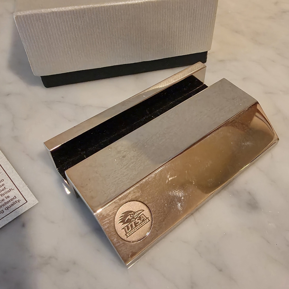 University Of Texas At San Antonio Stainless Steel Card Holder Original Box